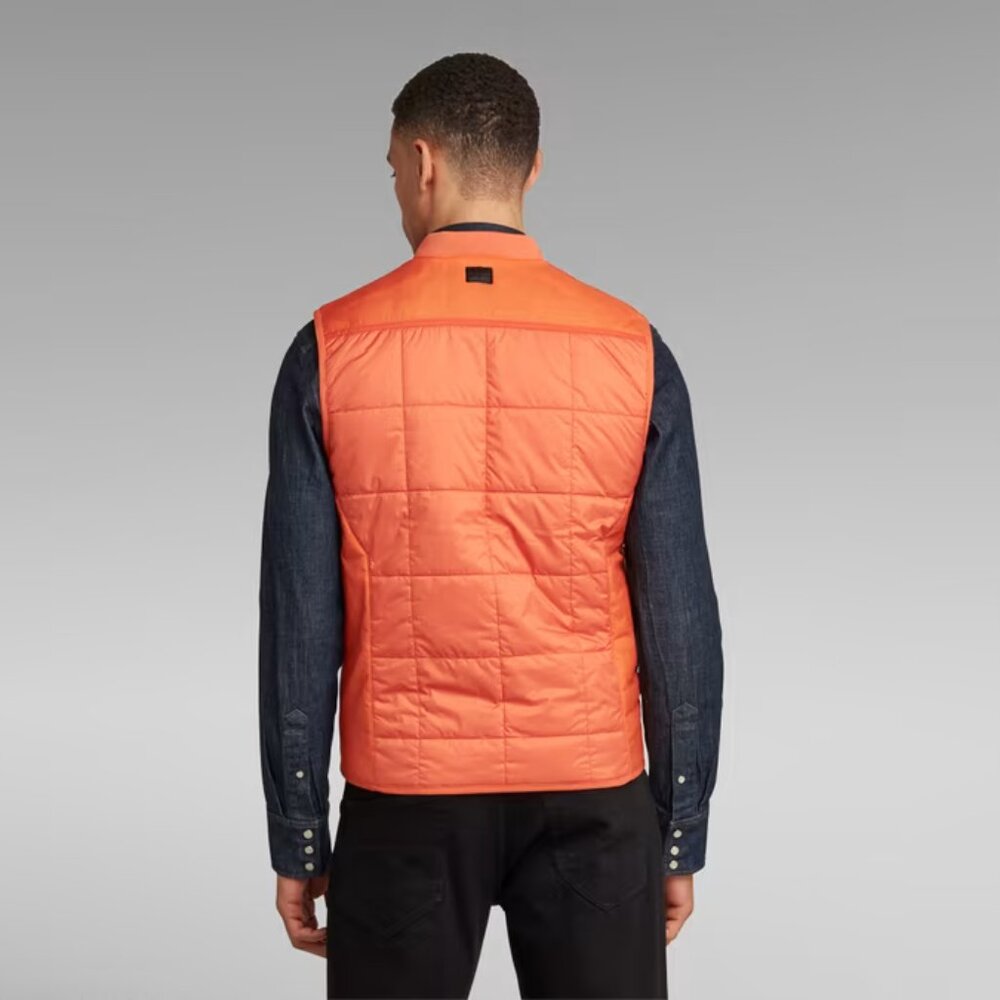 G-Star Raw Lightweight Quilted Vest | Orange | Sz S | Water Repelent - Picture 9 of 10
